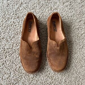 Born brown leather slip on shoes